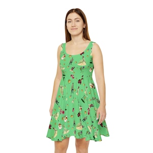 Ladies Dress, Disney, Skater Dress, Ladies Dress, Summer Dress, Cruise Dress, Princesses, Theme Park, Tiana, Frog, Princess, Sleeveless