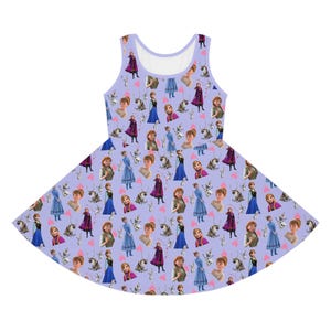 Girls Disney Dress, Anna, Skater Dress, Frozen, Sun Dress, Summer Dress, Cruise Dress, Theme Park, Fun Dress, Princess, Sleeveless, Sun