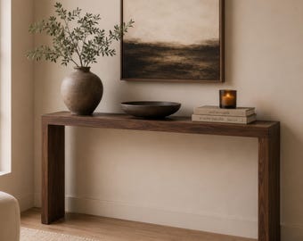 Entryway Console Table Narrow Console Table for Entryway Slim Wooden Sofa Table Custom Behind Couch Hallway Table Modern Apartment Furniture