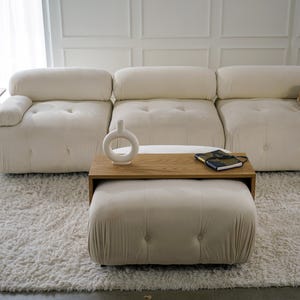 Functional over ottoman tray made of wood for use as coffee table sofa tray or ottoman top cover great for serving food and drinks or using as a laptop desk or decor display ideal for modern or rustic home setups
