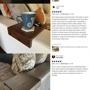 Sofa arm table crafted from white oak fits snugly over the couch armrest creating a practical flat surface for holding everyday items such as drinks snacks or remotes this compact wood side table is ideal for small apartments or minimalist homes offering style and convenience in one piece