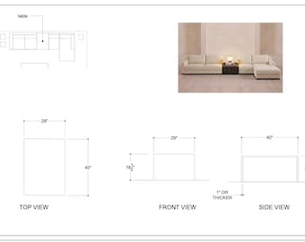 Custom Ebony Table (40''W 18.5''H 29''D, 1'' thick, with leveling feet), 3'' vertical sides
