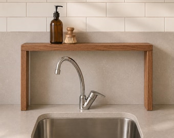 Kitchen Organization Shelf Storage Caddy Holder Stand Rack Saver Space Solution Bathroom Counter Organizer Wooden Bridge Sink Accessory