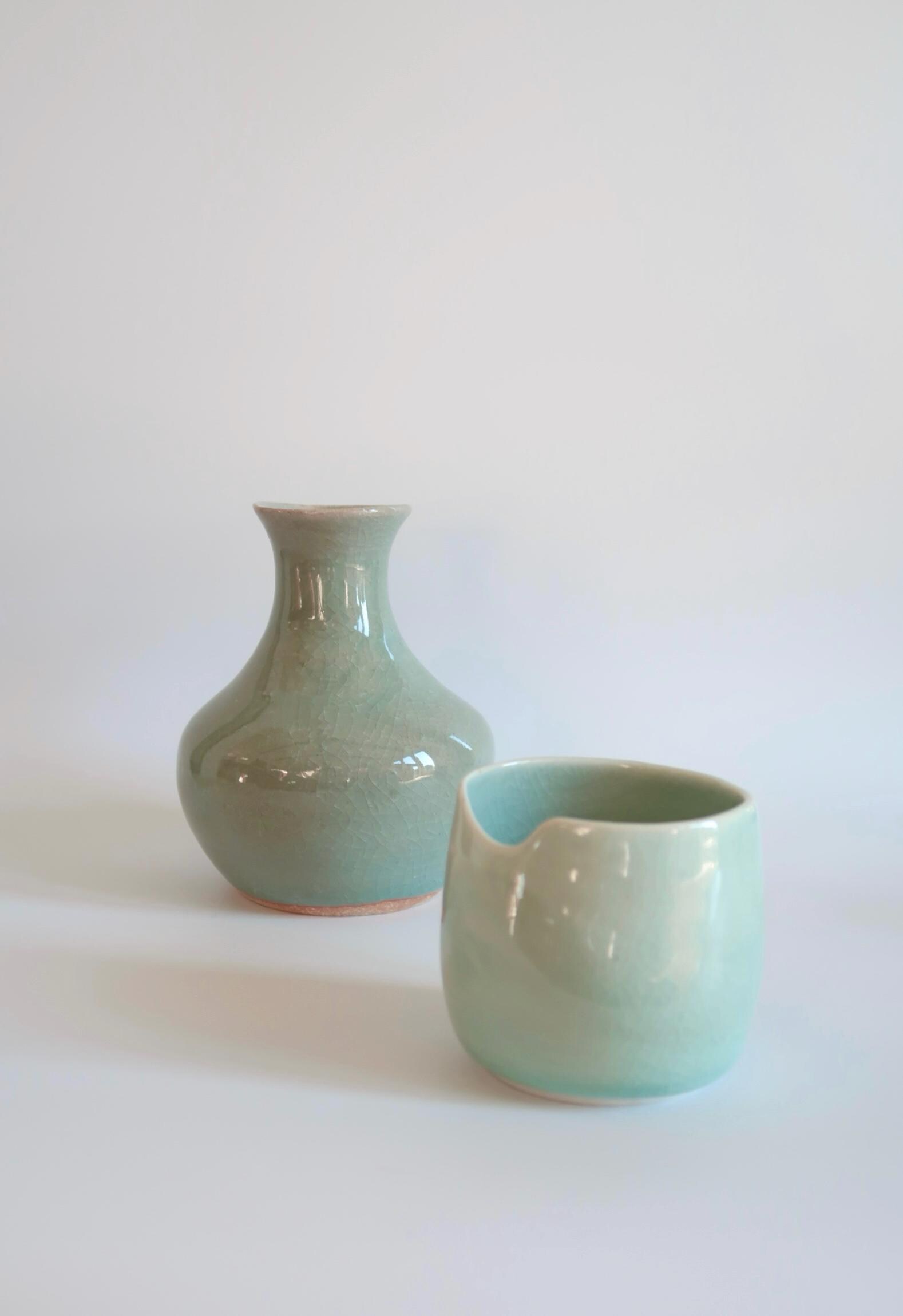 マーブル模様のつぼみホルダー、花茎用花瓶、手作り陶器、ホーム 