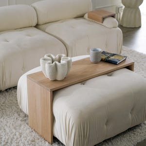 Wooden over ottoman tray table designed to convert your ottoman into a functional coffee table this overlay ottoman table top provides a stable surface for snacks drinks or decor a stylish ottoman cover that doubles as a cocktail tray or sofa tray perfect for small spaces and modern living rooms