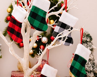 Calza per ornamento calza natalizia Calza natalizia rossa Calza natalizia verde rossa Decorazioni natalizie verdi Decorazioni natalizie