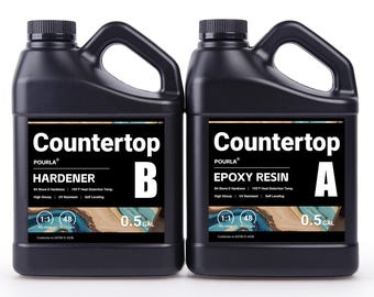 Countertop Epoxy Resin Kit Food Safe Heat Resistant Resin for Countertops Tabletop Resin Bar Top Epoxy DIY Art Craft Coating Surface Finish