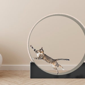 Cat Wheel Exercise Cat Toy Cat Exercise Wheel Cat Running Wheel Cute Cat Furniture Cat Treadmill Wheel Pet Toy Cat Tree Cat Window Perch Cat image 3