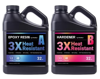 Ultra Heat Resistant Epoxy Resin Kitchen Safe High Temperature Coating for DIY Coasters Trays Crafts Countertops Tumblers River Tables