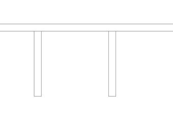 Custom Mahogany Table, 96''W 16''D 30''H, 2 middle legs