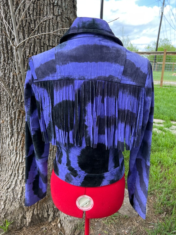 Vintage Purple Suede Fringe Jacket - image 5