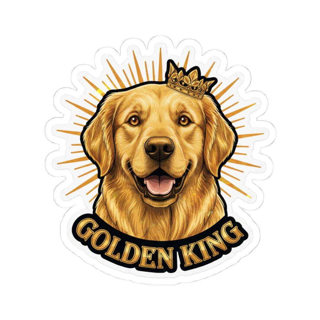 Golden Ririverer Sticker Golden Retriever King - Sticker 1 - Etsy