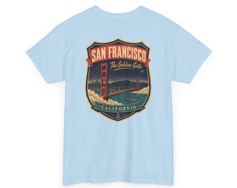 San Francisco - Camiseta con etiqueta de equipaje de mediados de siglo / Camiseta retro con insignia de la ciudad
