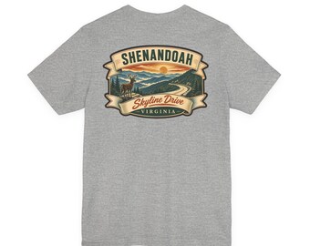 Shenandoah - Camiseta del Parque Nacional de mediados de siglo / Camiseta con estampado retro de la ruta panorámica de Virginia / Camiseta de recuerdo de viaje vintage