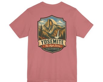 Camiseta de Yosemite - Parque Nacional de mediados de siglo / Camiseta retro con estampado de la Sierra de California / Camiseta vintage de recuerdo de viaje