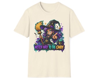 Camiseta "Camino de Bruja a los Dulces" / Camiseta Divertida de Halloween con Estampado de Bruja / Regalo de Temporada Espeluznante / Camiseta de Truco o Trato