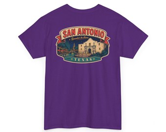 San Antonio - Camiseta con etiqueta de equipaje de mediados de siglo / Camiseta con insignia retro de la ciudad