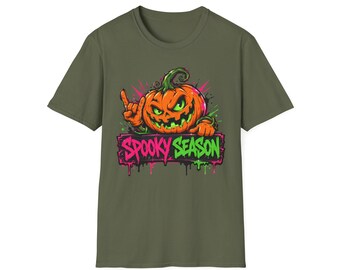 Spooky Season Pumpkin Jack-O-Lantern T-Shirt | Halloween Graphic Tee | Fall Vibes Shirt | Trick or Treat Tee | Pumpkin Lover Gift
