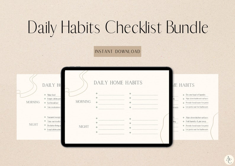 daily-habits-checklist-chore-chart-for-adults-cleaning-etsy-espa-a