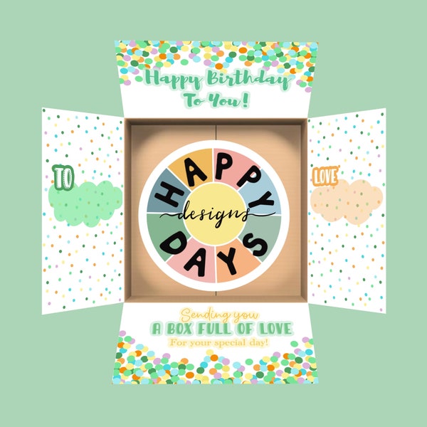 Happy Birthday care package labels/care package flaps/gift box decor/birthday gift box/deployment gift/college gift/usps flat rate box flaps