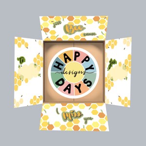 Digital Care Package Labels – Cute Bee Theme, Printable Box Flaps for Long Distance or Military Care Package, Instant Download