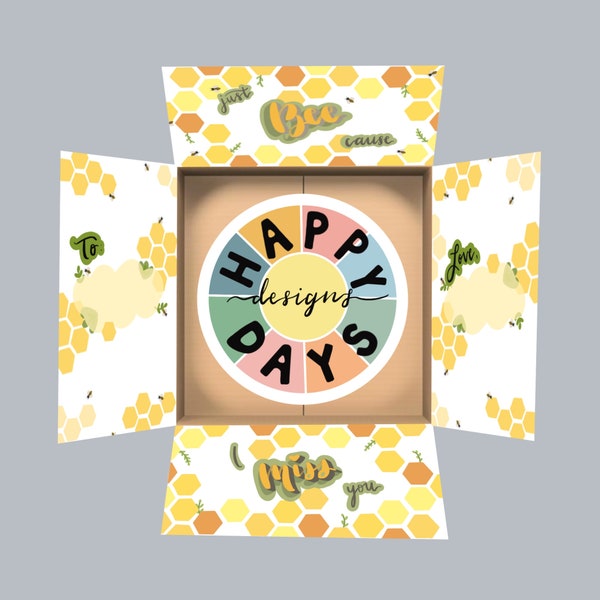 Cute bee care package labels/care package flaps/gift box decor/long distance gift/deployment gift/college gift/usps flat rate box flaps