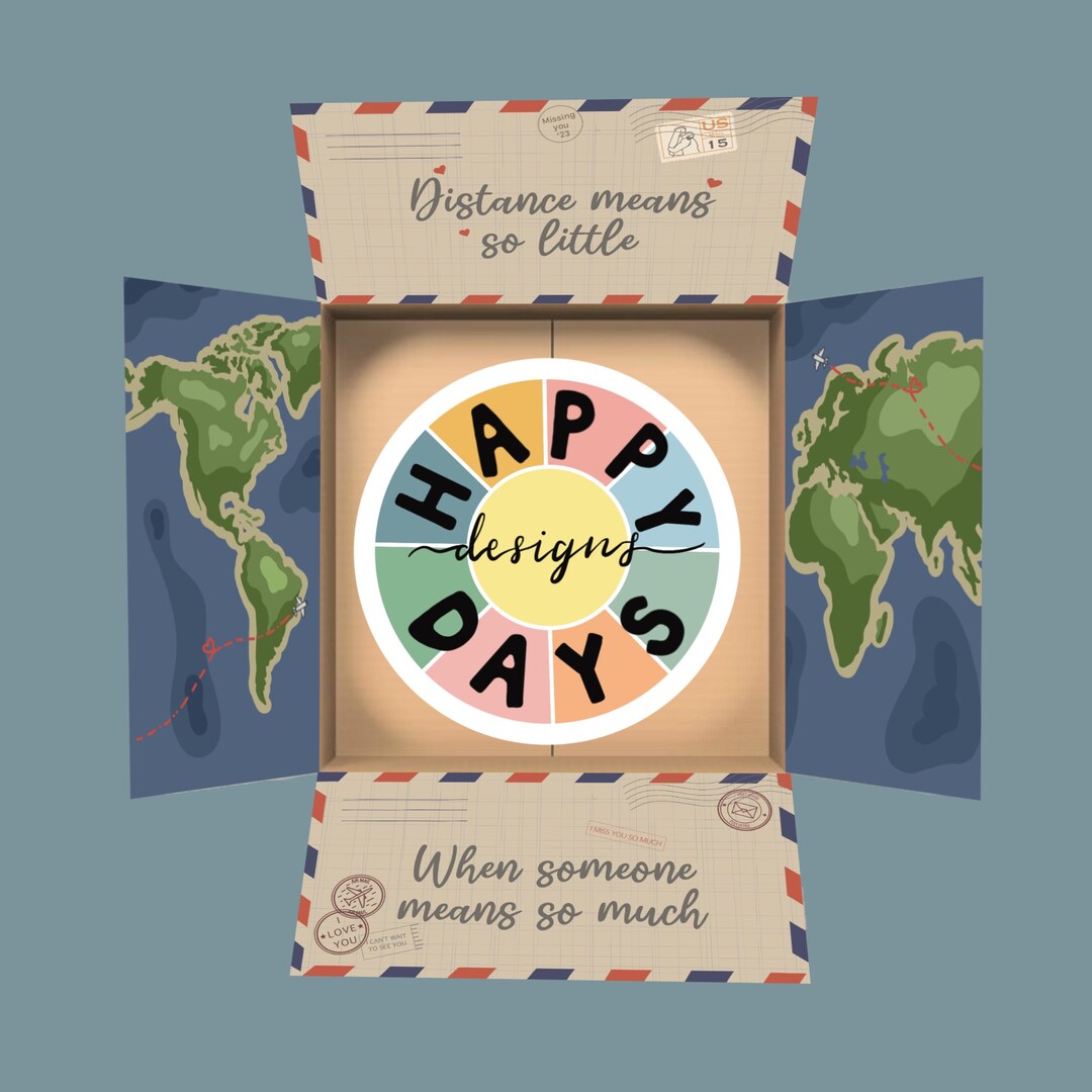 Long Distance Care Package Labels/care Package Flaps/gift Box Decor