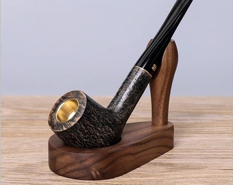 Personalized Single Pipe Stand Rack - Wooden Holder for 1 Smoking Bowl Handmade from Beech Wood - Best Gift for Smoker - Personalised stand