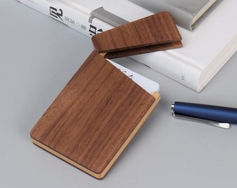 Porte-cartes de visite personnalisé, Porte-cartes de visite personnalisé, Porte-cartes de visite en bois, Cadeau de bureau