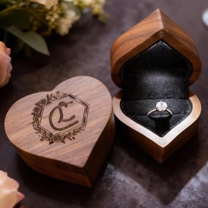 Custom Engagement Ring Box With Light, Romantic Proposal Ring Box, Wedding Ring Box With Light