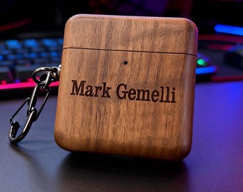 Personalized Bose QuietComfort II Wood Headphone Case, Earpods Cover with Keychain, Birthday Gift, Gift for Her/Him, Father Gift