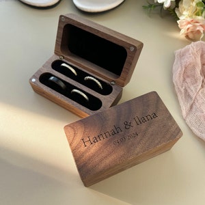 Personalized Wedding Ring Box , Engraved Ring Box for Engagement Wedding Ceremony , Keepsake Box