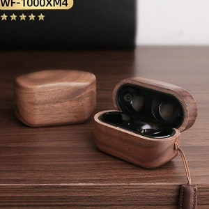 Custom  Sony Wood Headphone Case for  WF-1000xm5xm4,  Earpods Cover with Keychain, Birthday Gift, Gift for Him/Her, Father Gift