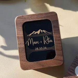 Custom 3 Slots Wedding Ring Box, Triple Flip Wood Ring Box, Engagement Ring Box, Ring Bearer Ring Box, Wedding Gift, Christmas Gift
