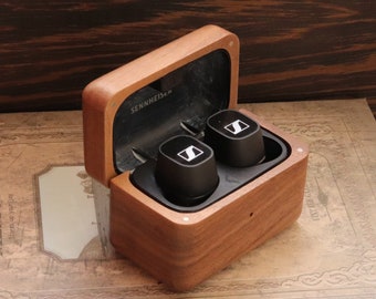 Custom Sennheiser Wood Headphone Case for MOMENTUM True Wireless 1/2/3/4, ,CX Plus/CX, Birthday Gift, Gift for Him/Her, Father Gift