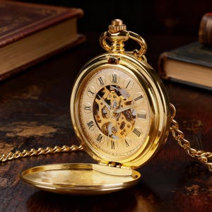 Mechaniczny zegarek kieszonkowy z grawerunkiem, spersonalizowany prezent dla drużby, prezent na Walentynki