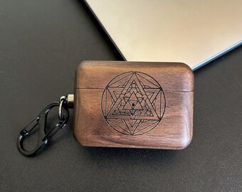 Engraved Wood AirPods Case, Personalized Protective Cover, Keychain