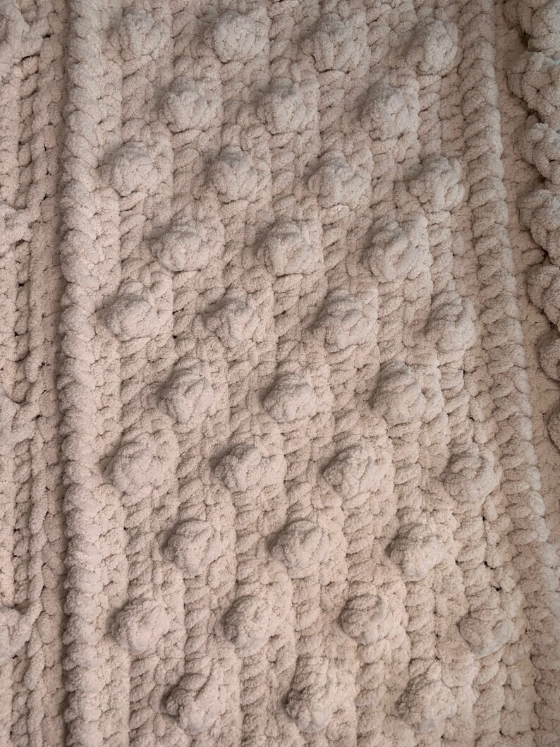 Thick Crochet Blanket Handmade Cozy Chenille Afghan Diamonds,popcorn, and Cables Etsy
