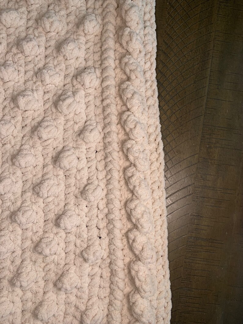 Thick Crochet Blanket Handmade Cozy Chenille Afghan Diamonds,popcorn, and Cables Etsy