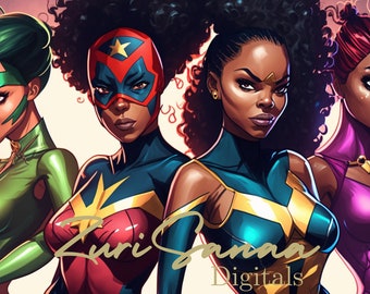 Black Female Superhero Digital Download
