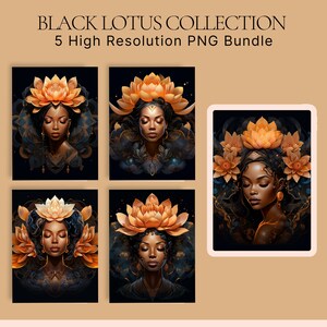 Schwarzer Lotus - 5 hochauflösende Bilder von schönen schwarzen Frauen|Kommerzielle Nutzung|Hohe Auflösung