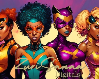 Black Female Superhero Digital Download