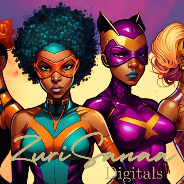 Black Female Superhero Digital Download