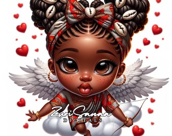 Valentine&#39;s Day Cupid Cuties PNG Bundle - 5 Files for Commercial Use, Digital Download