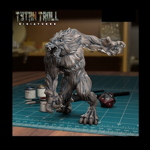 Werewolf, DnD Monster Miniature for Table Top Games, Pathfinder, Wargames, Miniatures By TytanTroll