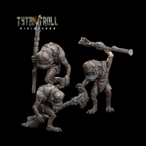 3PC Troglodyte Pack DnD Miniatures For Table Top Games, Wargames, Pathfinder, Miniatures By Tytan Troll