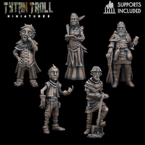 5 PNJ citadins Malédiction de Strahd 09 Donjons et dragons D&D 28 mm/32 mm Villageois miniatures D&D roturiers RPG fantastique Draculas