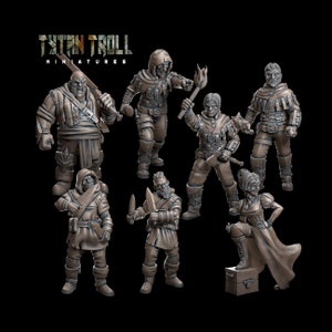 7PC Bandit Squad Miniatures for Table Top Games, DnD, Pathfinder, Wargames, TytanTroll Miniatures