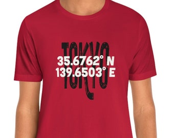  Tokyo Japan Coordinates Typography Minimalist T-Shirt