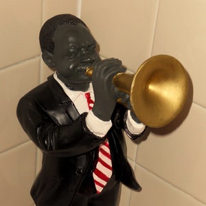 Jazz TRUMPET PLAYER FIGURINE - Tall 15“ - Vintage 1990'S – Hand